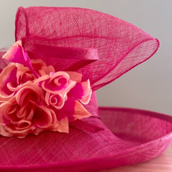 Gorgeous KY Derby Designer Hat, Fushcia/Pink, One of a Kind Large  - Giovannio - Picture 4 of 11